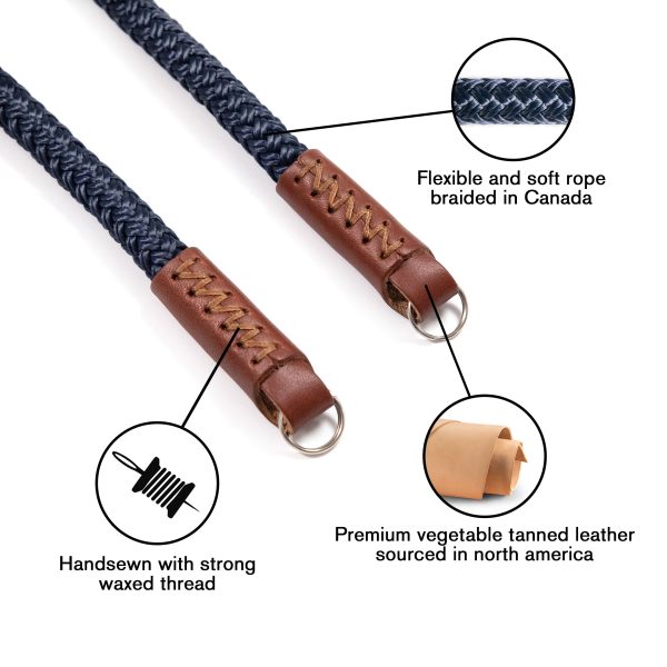 Fab  F8 strap - Blue rope, brown leather - Size XL (55 ) Online