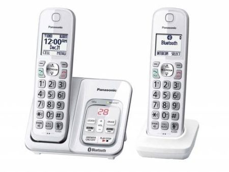 Panasonic KXTGD592W 2 handset Cordless phone - White on Sale