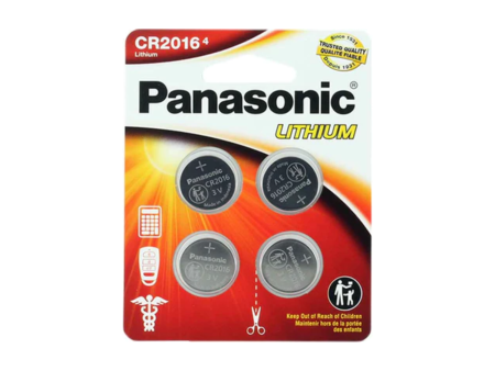 Panasonic CR2016 3V Lithium Coin Cell Battery - 90mAh, 4-Pack Supply