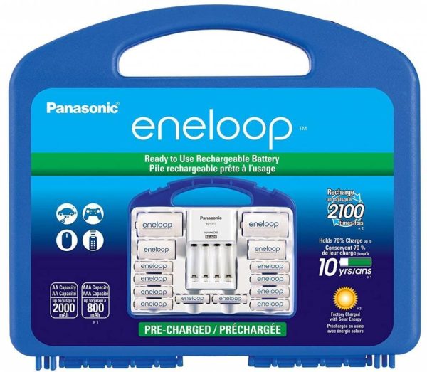 Panasonic KKJ17MCC82F Eneloop Power Pack, New 2100 Cycle, 8AA, 2AAA, 2  C  Spacers, 2  D  Spacers,  Advanced  Individual Battery Charger For Discount