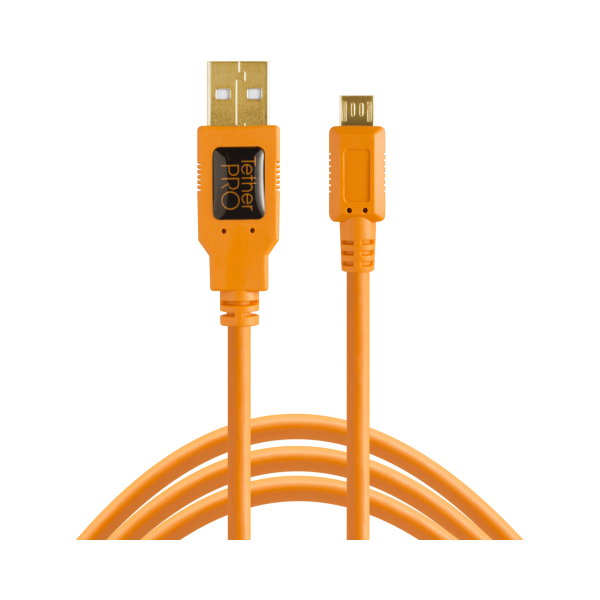 Tether Tools TetherPro USB 2.0 A Male to Micro-B 5-Pin Cable (15 , Orange) Fashion