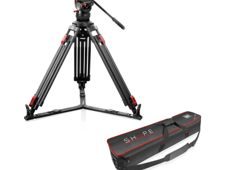 SHAPE Pro Video Carbon Fiber Tripod with 100mm Bowl & Fluid Head (45 lb Payload) For Sale