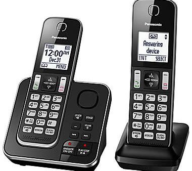 Panasonic KXTGD392B 2 handset Cordless phone with answering system For Cheap