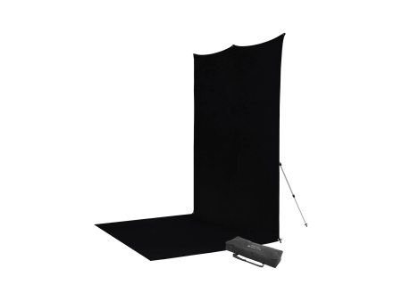 Westcott X-Drop Pro Wrinkle-Resistant Backdrop Kit - Rich Black Sweep (8  x 13 ) Online Sale