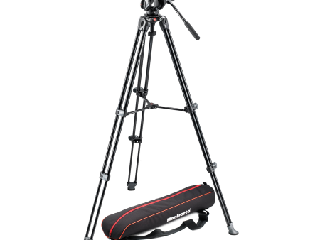 Manfrotto MVH500A Fluid Drag Video Head with MVT502AM Tripod and Carry Bag Supply