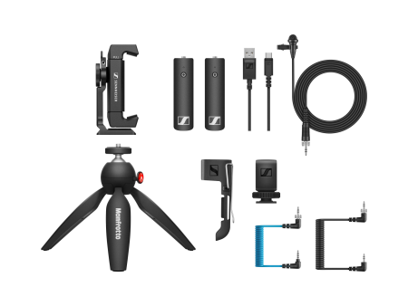 Sennheiser XSW-D Portable Lav Mobile Kit with Transmitter, Receiver, Lapel Mic, Mounts & Manfrotto PIXI Tabletop Stand on Sale