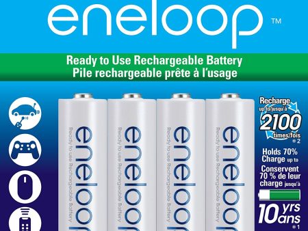 Panasonic Panasonic BK3MCCA4BF Eneloop AA New 2100 Cycle Ni-MH Pre-Charged Rechargeable Batteries, 4-Pack on Sale