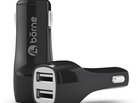 Borne 2.1A dual USB car adapter - black Supply