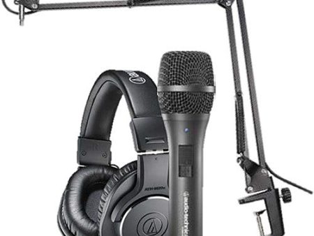 Audio-Technica AT2005USB Microphone Pack with ATH-M20x, Boom & Mini-USB Cable Online Sale