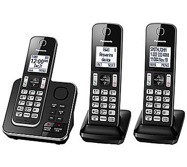 Panasonic KXTGD393B 3 handset cordless phone with answering system Cheap