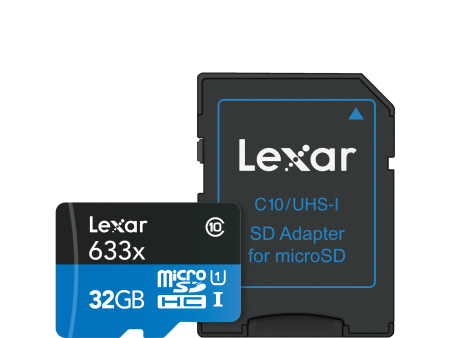 Lexar 32GB High-Performance 633x UHS-I microSDHC Memory Card with SD Adapter For Sale