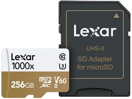 Lexar 256GB Professional 1000x UHS-II microSDXC Memory Card with SD Adapter For Sale