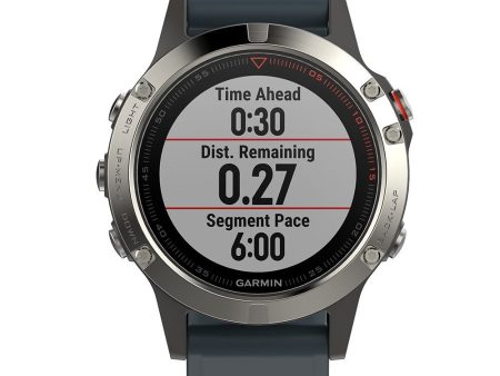 Garmin Fenix 5 - Silver with Granite Blue Band Supply