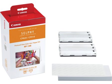 Canon RP-108 High-Capacity Color Ink Paper Set for SELPHY CP910 Printer Online