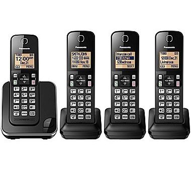 Panasonic KXTGC384B 4 handset Cordless phone Fashion