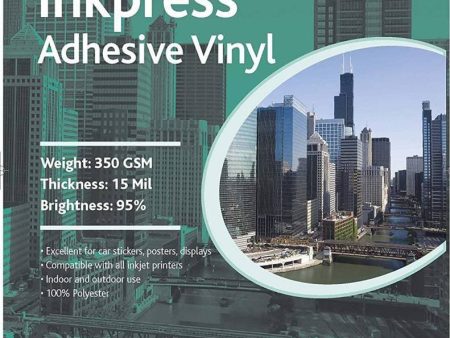 Inkpress Adhesive Vinyl matte paper 8.5 x 11  - 20 sheets Online now